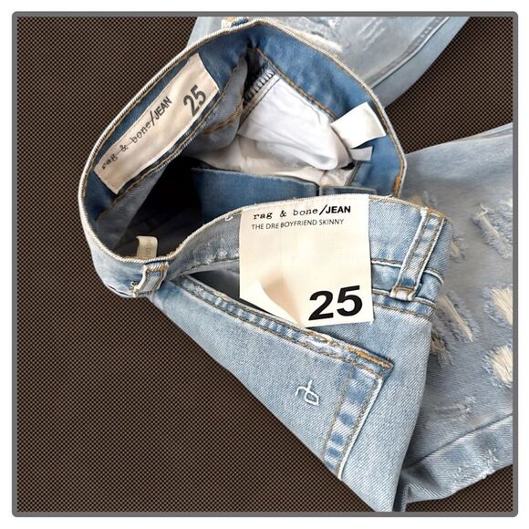 Rag & Bone The Dre Boyfriend Skinny Jean Thrasher Size 25 $295 - Picture 16 of 16